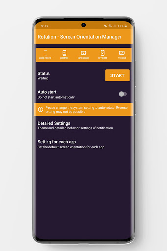 Rotation - Screen Orientation Manager