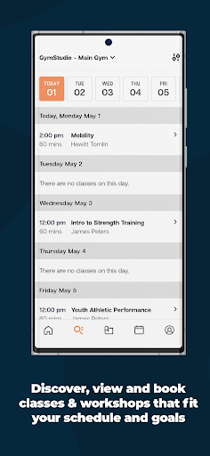 GymStudio: Booking App Screen 3