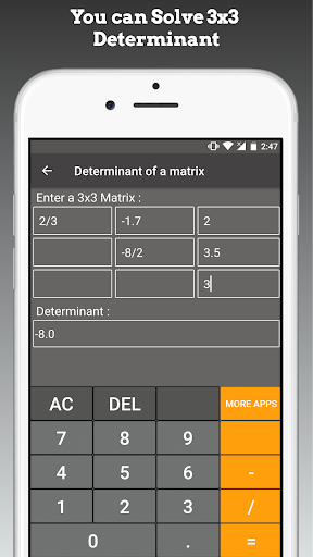 Screenshot of Matrix Determinant Calculator