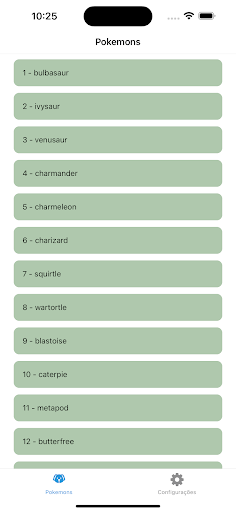Android application Lista de mons screenshort