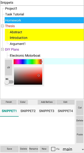 Android application Snippets Tree Notes Unlimited screenshort