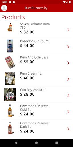 Android application RumRunners.ky screenshort