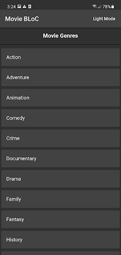 Android application Movie BLoC screenshort