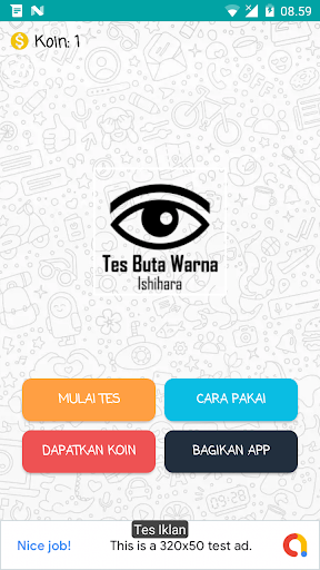 Android application Tes Buta Warna Ishihara screenshort