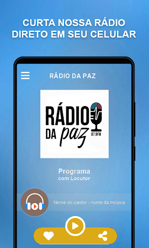 Android application RÁDIO DA PAZ screenshort