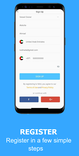 Android application NAU By DP World – Carrier screenshort