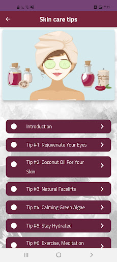 Skin care tips Screen 2