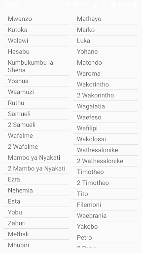 Android application Kiswahili Bible screenshort