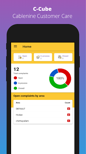 Android application C-Cube Cablenine Customer Care screenshort