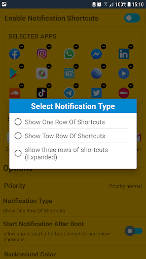 Notification shortcuts -free