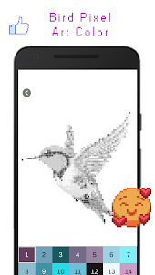 Bird Pixel Art Color