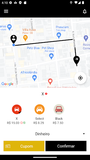 Android application UmDriver - Passageiro screenshort
