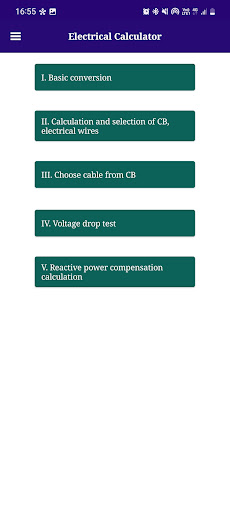 Electrical Calculator Screen 2