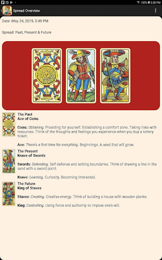 Screenshot of Universal Tarot of Marseille