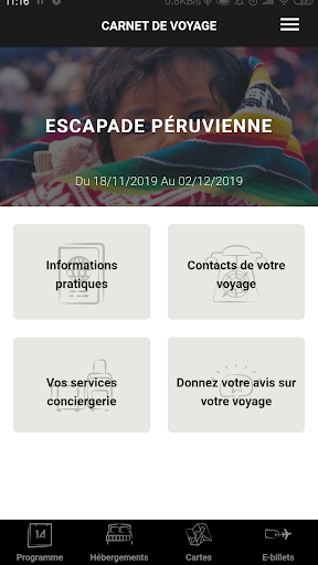 Prestige Voyages - Carnet Screen 2