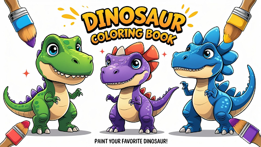 Dinosaur Coloring Game Book