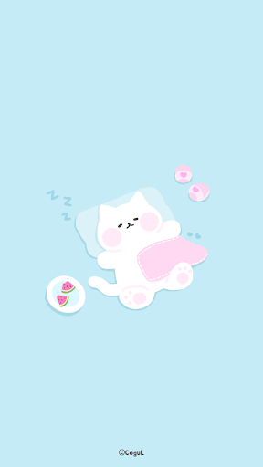 Android application 카카오톡 테마 - 여름 낮잠 냥이_쿨 (카톡테마) screenshort