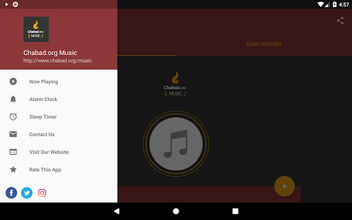 Screenshot of Chabad.org Jewish Music