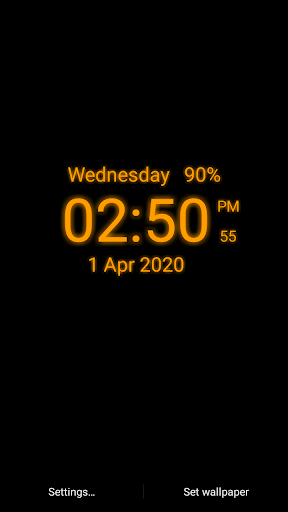 Digital Clock Live Wallpaper Screen 2