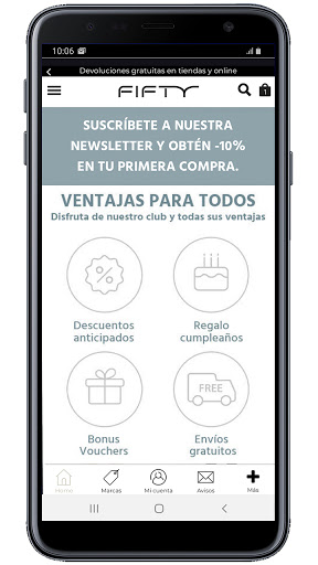 Android application Fifty Outlet | Outlet moda screenshort