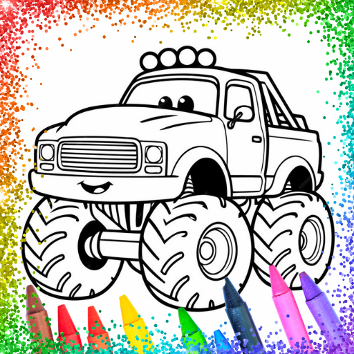 Glitter Cute Truck Coloring - AppWisp.com