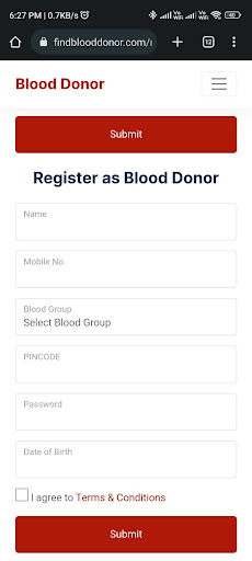 Find Blood Donor Screen 3