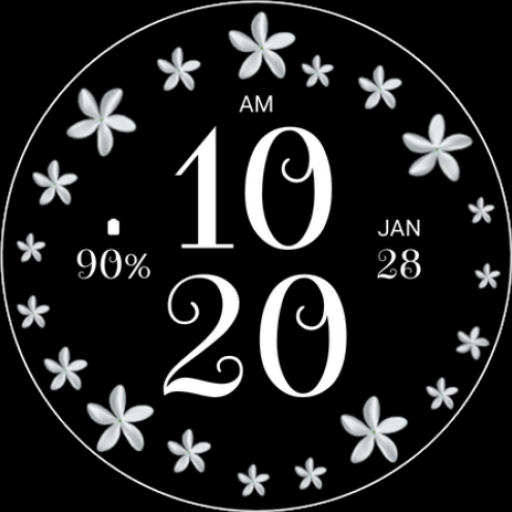 Jasmine Floral Watch Face screenshot 3