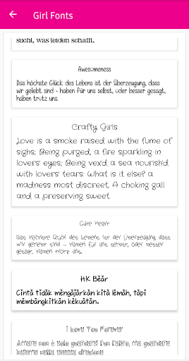 Girls Fonts for FlipFont Screen 2