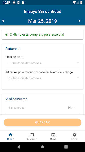 Android application Itk diary card screenshort