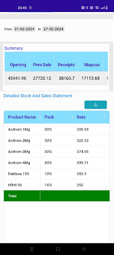 Amruth StockandSales Screen 2