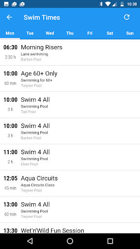 Android application myFitApp now screenshort