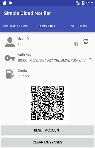 SimpleCloudNotifier Screen 2