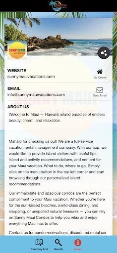 Sunny Maui Vacations Screen 3