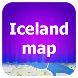 Iceland map travell icon