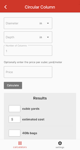 Concrete Calculator Screen 3
