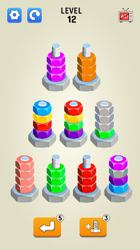 Screw Sort: Nuts and Bolts Screen 3