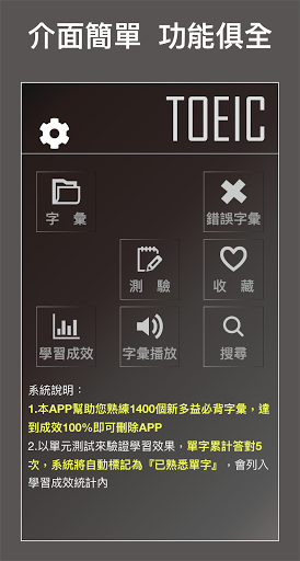 Android application 高效背新多益單字-必備字彙、多種測驗模式 screenshort