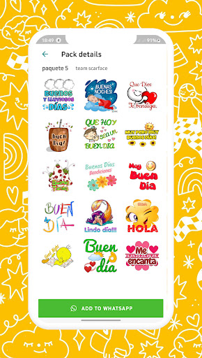Android application Stickers de Buenos Días - WA screenshort
