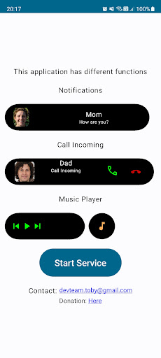Android application Dynamic Notifications screenshort