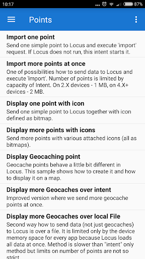 Screenshot of Locus API - Sample Solutions