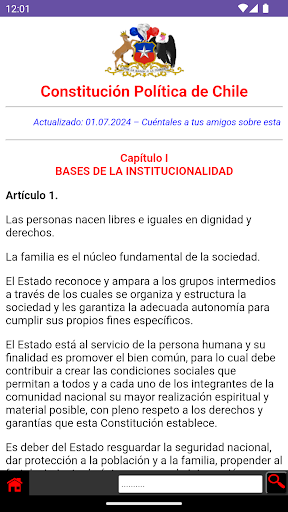 Android application Constitución Política de Chile screenshort