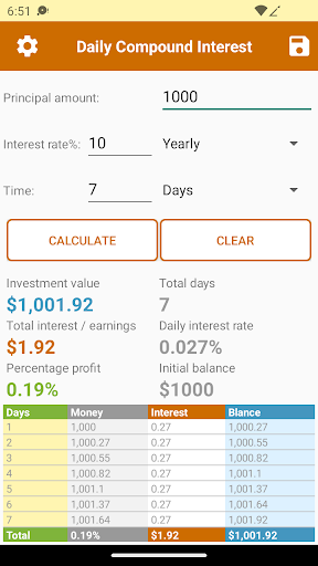 Daily Compound Interest Screen 3