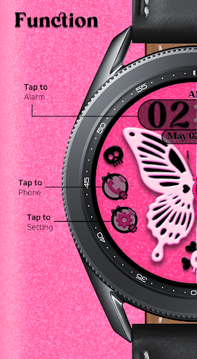 Pink Funky Butterfly_Watchface Screen 2