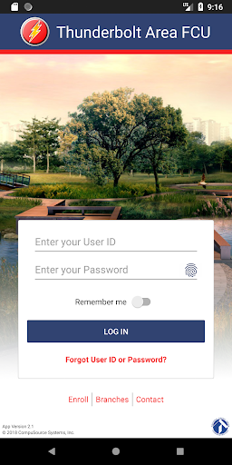 Android application Thunderbolt Area FCU screenshort