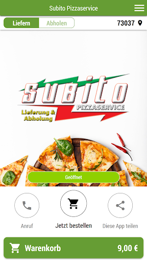 Android application Subito Pizzaservice screenshort