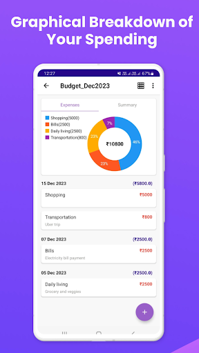 Android application Daily Expenses: Budget Planner screenshort