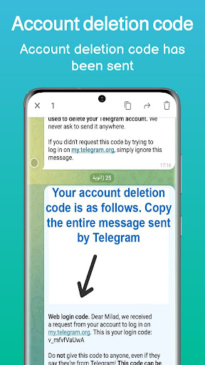 Delete account(forTelegram) Screen 2
