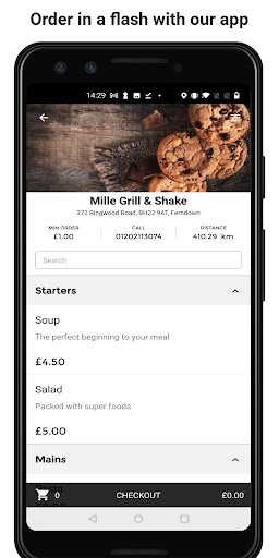 Android application Mille Grill & Shake screenshort