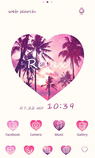 Android application Beach Theme-Palm Tree Heart- screenshort