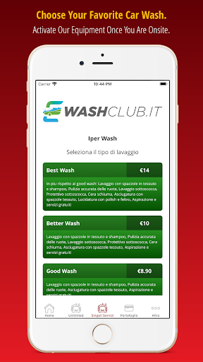 eWashClub Screen 2
